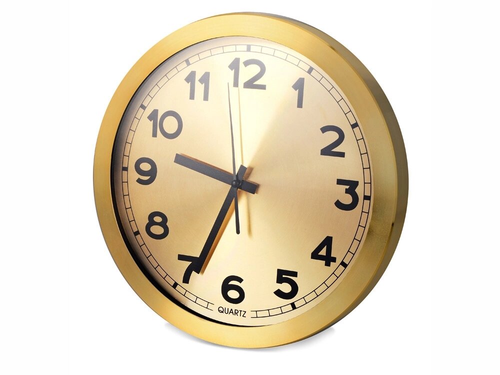 Часы настенные Кларк, золотистый от компании ТОО VEER Company Group / Одежда и сувениры с логотипом - фото 1