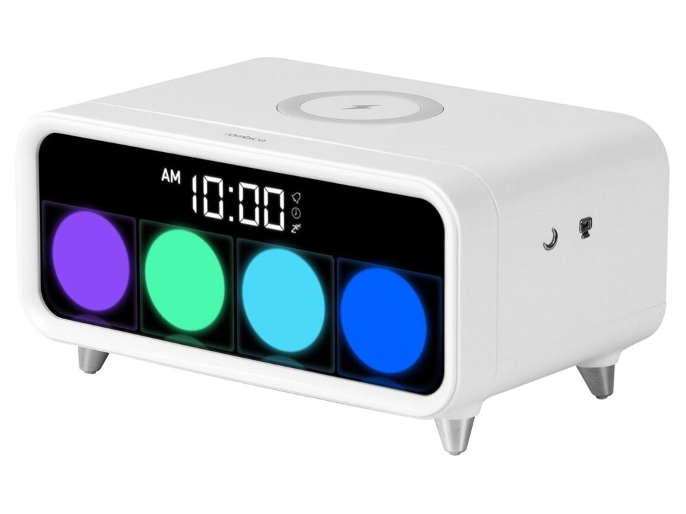Часы с беспроводным зарядным устройством Rombica Timebox 1, белый (P) от компании ТОО VEER Company Group / Одежда и сувениры с логотипом - фото 1