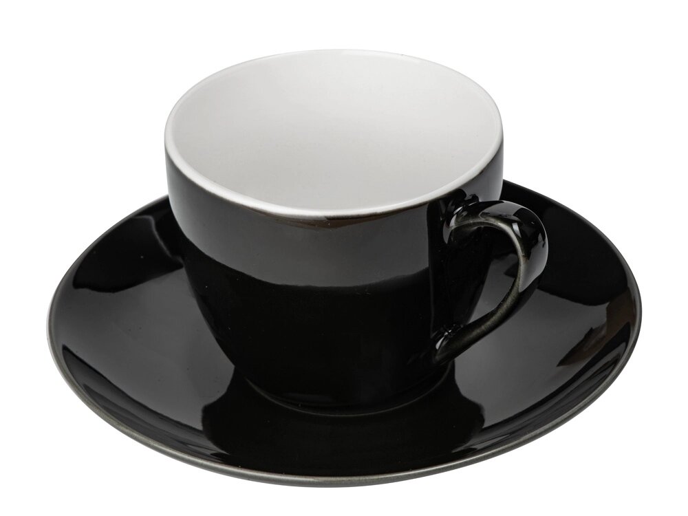 Чайная пара базовой формы Lotos, 250мл, черный от компании ТОО VEER Company Group / Одежда и сувениры с логотипом - фото 1