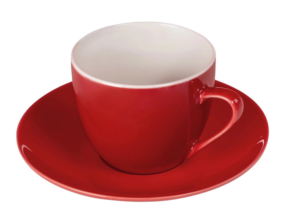 Чайная пара базовой формы Lotos, 250мл, красный от компании ТОО VEER Company Group / Одежда и сувениры с логотипом - фото 1