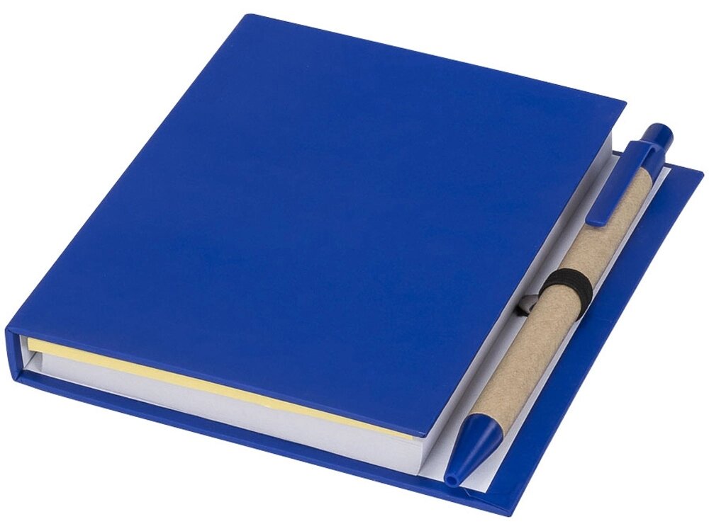 Цветной комбинированный блокнот с ручкой, синий от компании ТОО VEER Company Group / Одежда и сувениры с логотипом - фото 1