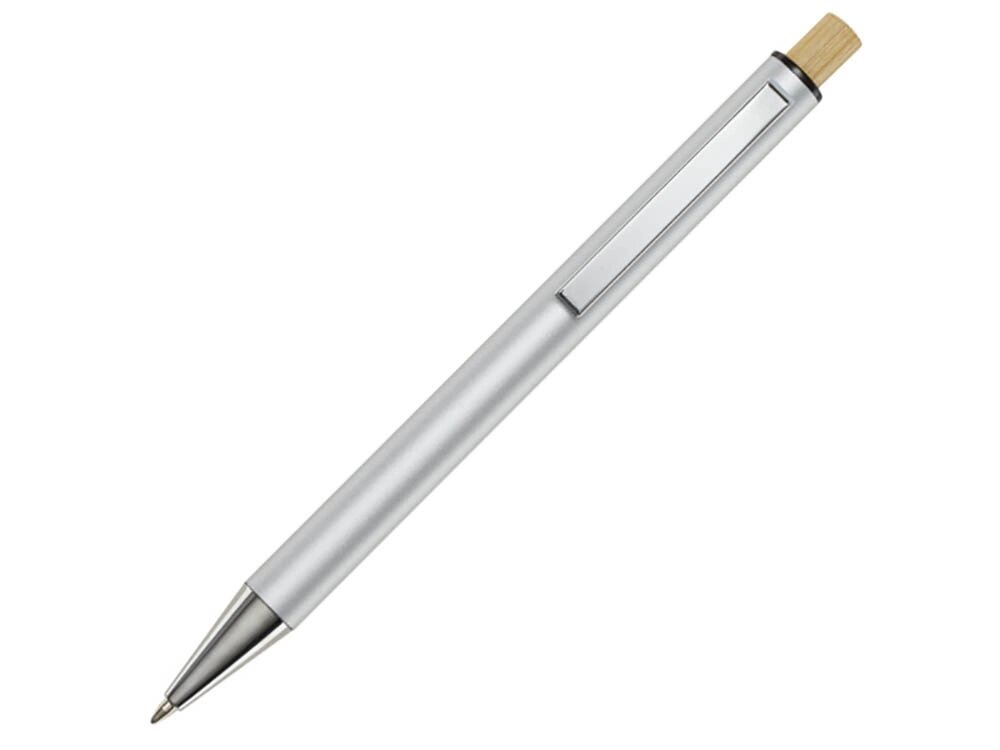Cyrus шариковая ручка из переработанного алюминия, черный чернила - Серебристый от компании ТОО VEER Company Group / Одежда и сувениры с логотипом - фото 1