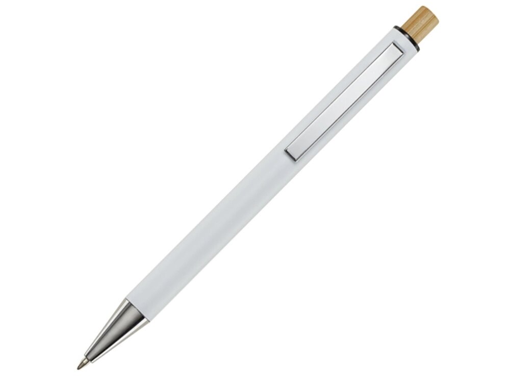 Cyrus шариковая ручка из переработанного алюминия, синие чернила - Белый от компании ТОО VEER Company Group / Одежда и сувениры с логотипом - фото 1