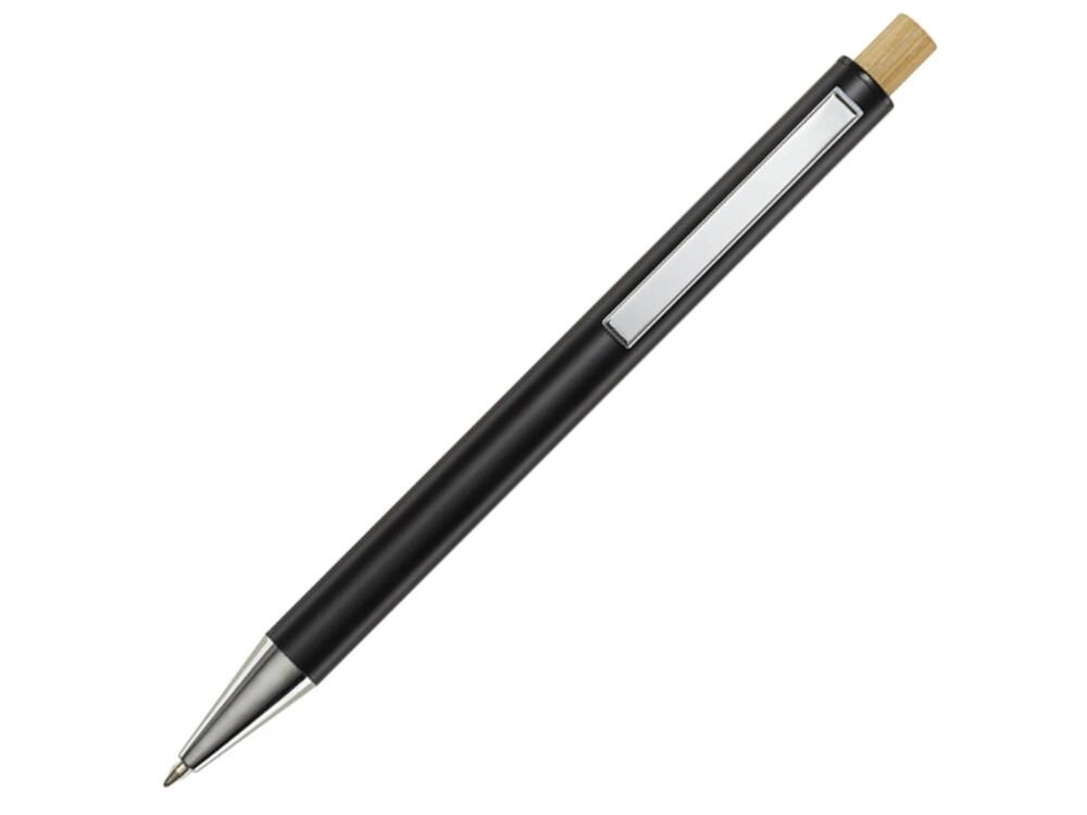Cyrus шариковая ручка из переработанного алюминия, синие чернила - Черный от компании ТОО VEER Company Group / Одежда и сувениры с логотипом - фото 1
