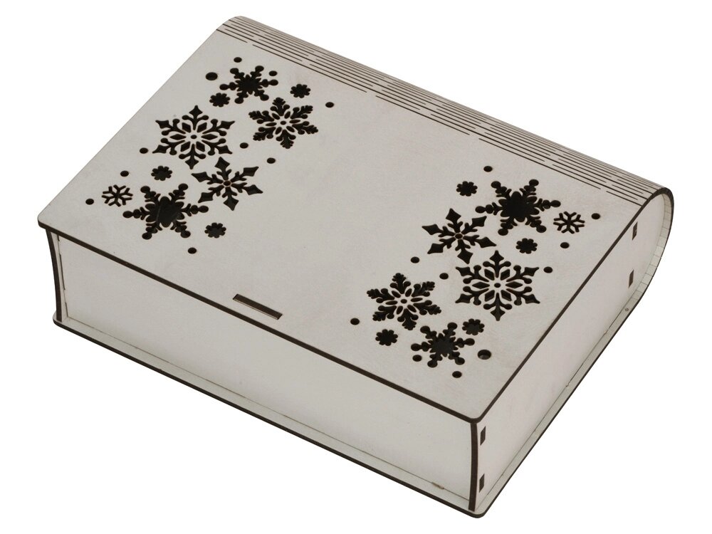 Деревянная коробка с резной крышкой Книга, М от компании ТОО VEER Company Group / Одежда и сувениры с логотипом - фото 1