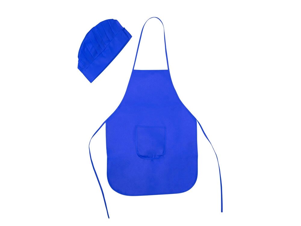 Детский комплект JAMIE (фартук, шапочка), королевский синий от компании ТОО VEER Company Group / Одежда и сувениры с логотипом - фото 1