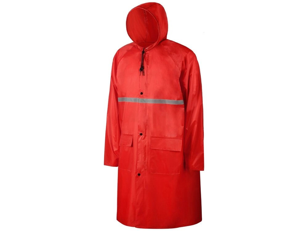 Длинный дождевик Lanai  из полиэстера со светоотражающей тесьмой, красный от компании ТОО VEER Company Group / Одежда и сувениры с логотипом - фото 1