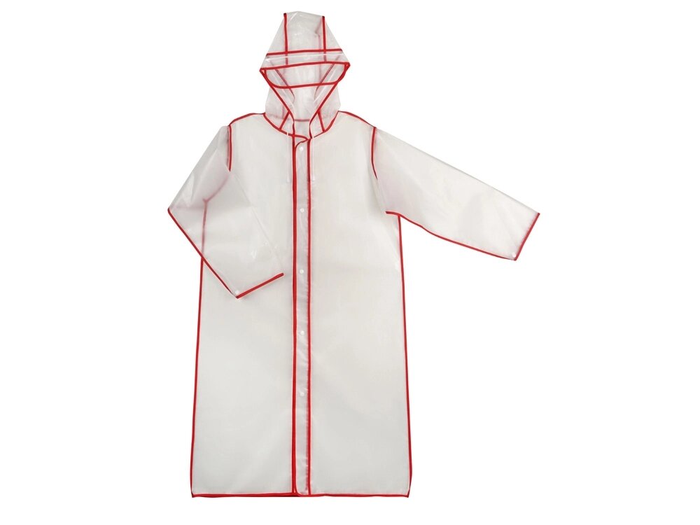 Дождевик Providence, прозрачный/красный с чехлом от компании ТОО VEER Company Group / Одежда и сувениры с логотипом - фото 1