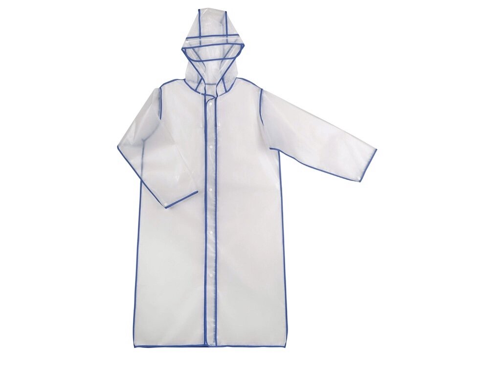 Дождевик Providence, прозрачный/синий с чехлом от компании ТОО VEER Company Group / Одежда и сувениры с логотипом - фото 1