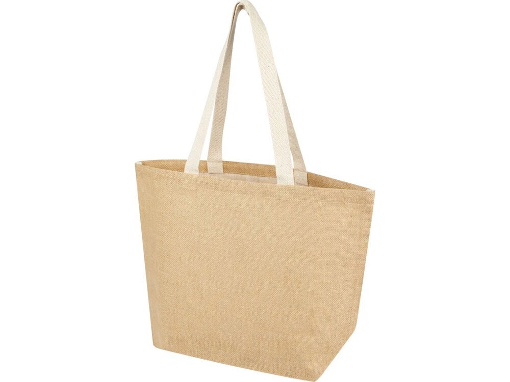 Эко-сумка Juta 12 л из джута плотностью 300 г/м2, белый от компании ТОО VEER Company Group / Одежда и сувениры с логотипом - фото 1