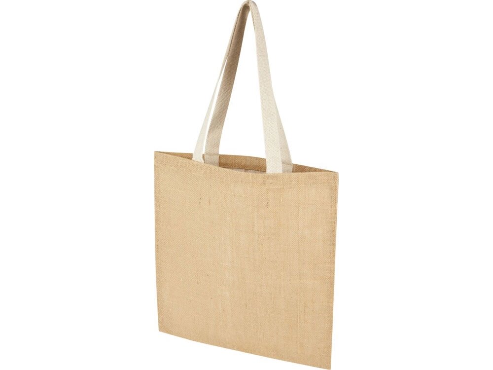 Эко-сумка Juta 7 л из джута плотностью 300 г/м2, белый от компании ТОО VEER Company Group / Одежда и сувениры с логотипом - фото 1