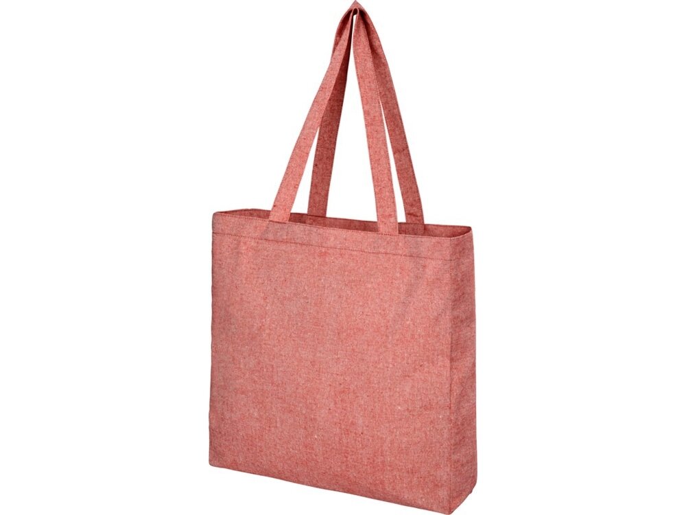 Эко-сумка Pheebs с клинчиком, изготовленая из переработанного хлопка, плотность 210 г/м2, красный меланж от компании ТОО VEER Company Group / Одежда и сувениры с логотипом - фото 1