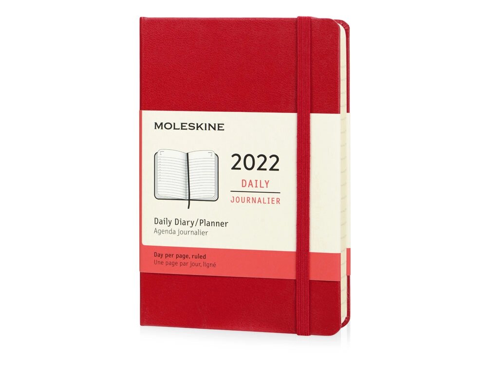 Ежедневник Moleskine Classic (2022), Pocket (9х14), красный, твердая обложка от компании ТОО VEER Company Group / Одежда и сувениры с логотипом - фото 1