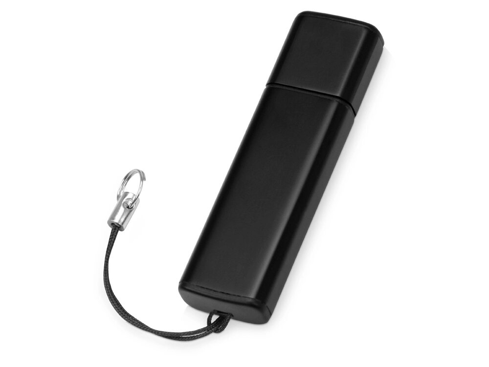 Флеш-карта USB 2.0 16 Gb металлическая с колпачком Borgir, черный от компании ТОО VEER Company Group / Одежда и сувениры с логотипом - фото 1