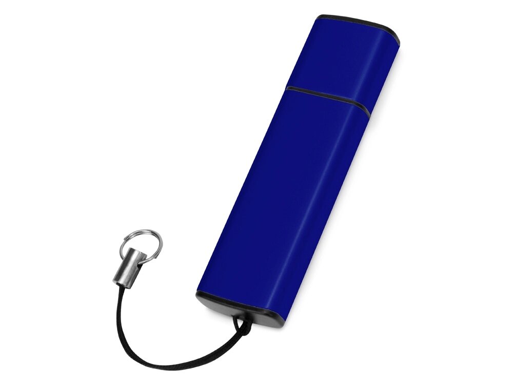 Флеш-карта USB 2.0 16 Gb металлическая с колпачком Borgir, темно-синий от компании ТОО VEER Company Group / Одежда и сувениры с логотипом - фото 1
