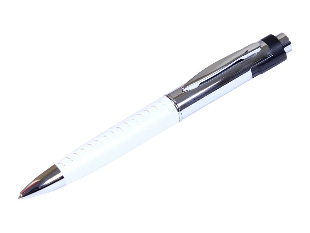 Флешка в виде ручки с мини чипом, 16 Гб, белый/серебристый от компании ТОО VEER Company Group / Одежда и сувениры с логотипом - фото 1