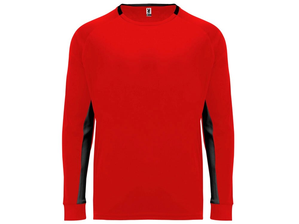 Футболка Porto  мужская с длинным рукавом, красный/черный от компании ТОО VEER Company Group / Одежда и сувениры с логотипом - фото 1
