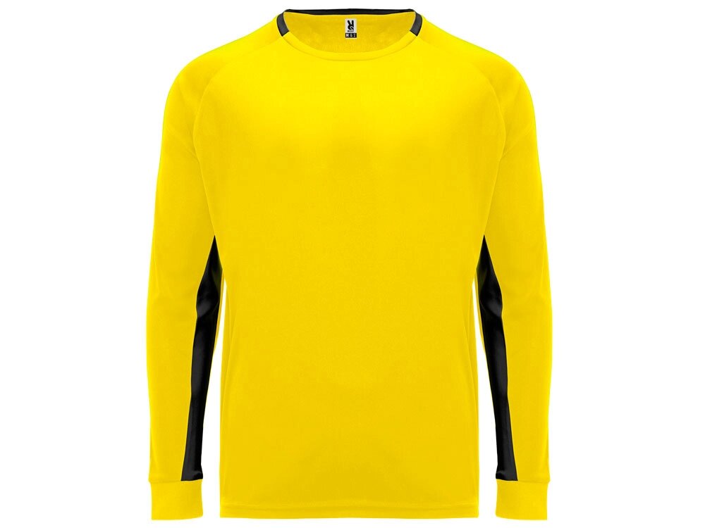 Футболка Porto  мужская с длинным рукавом, желтый/черный от компании ТОО VEER Company Group / Одежда и сувениры с логотипом - фото 1