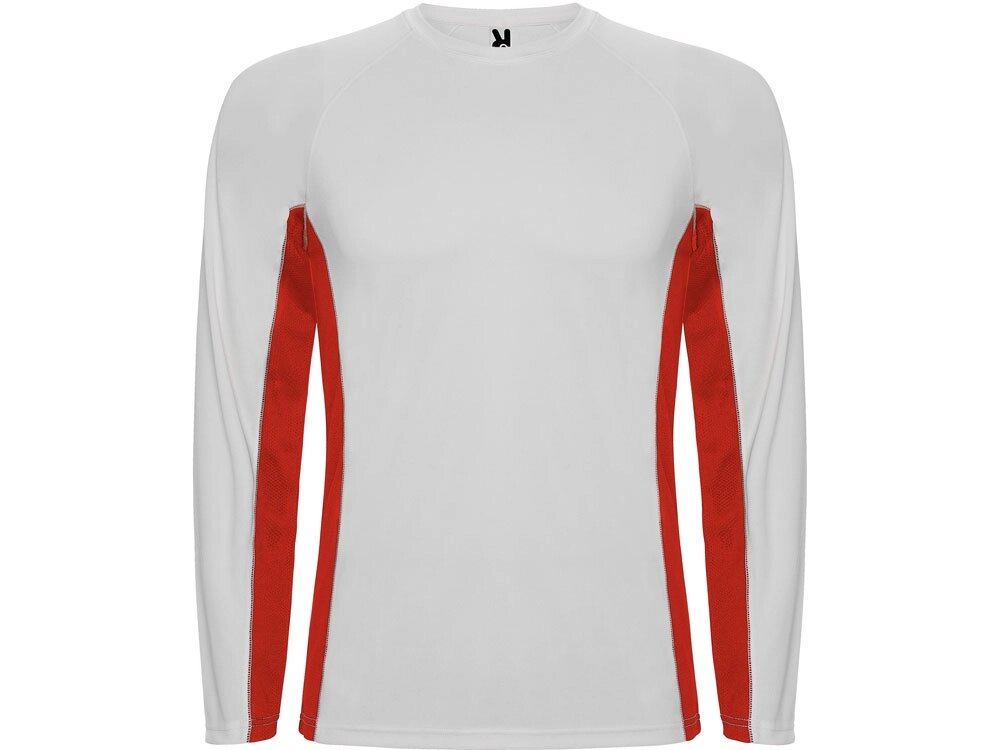 Футболка Shanghai  мужская с длинным рукавом, белый/красный от компании ТОО VEER Company Group / Одежда и сувениры с логотипом - фото 1