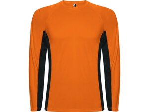 Футболка Shanghai мужская с длинным рукавом, неоновый оранжевый/черный