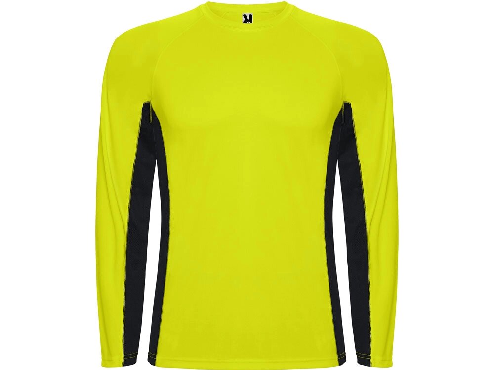 Футболка Shanghai  мужская с длинным рукавом, неоновый желтый/черный от компании ТОО VEER Company Group / Одежда и сувениры с логотипом - фото 1