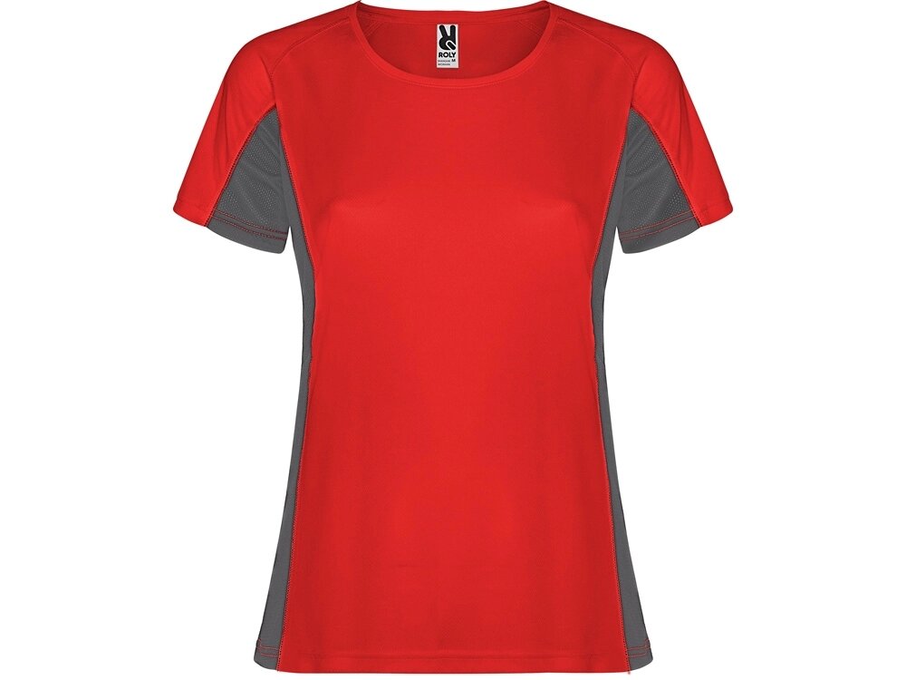 Футболка Shanghai женская, красный/графитовый от компании ТОО VEER Company Group / Одежда и сувениры с логотипом - фото 1