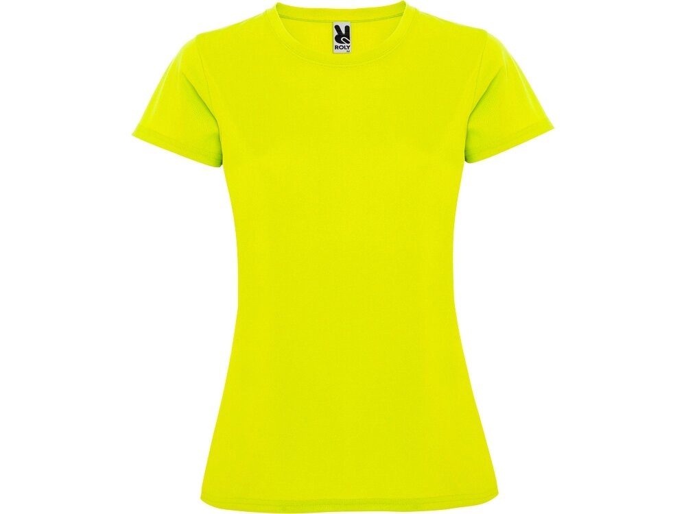 Футболка спортивная женская Montecarlo, неоновый желтый от компании ТОО VEER Company Group / Одежда и сувениры с логотипом - фото 1