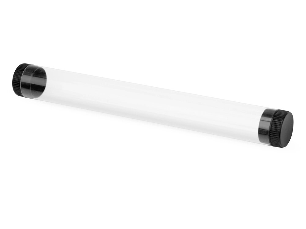 Футляр-туба пластиковый для ручки Tube 2.0, прозрачный/черный от компании ТОО VEER Company Group / Одежда и сувениры с логотипом - фото 1