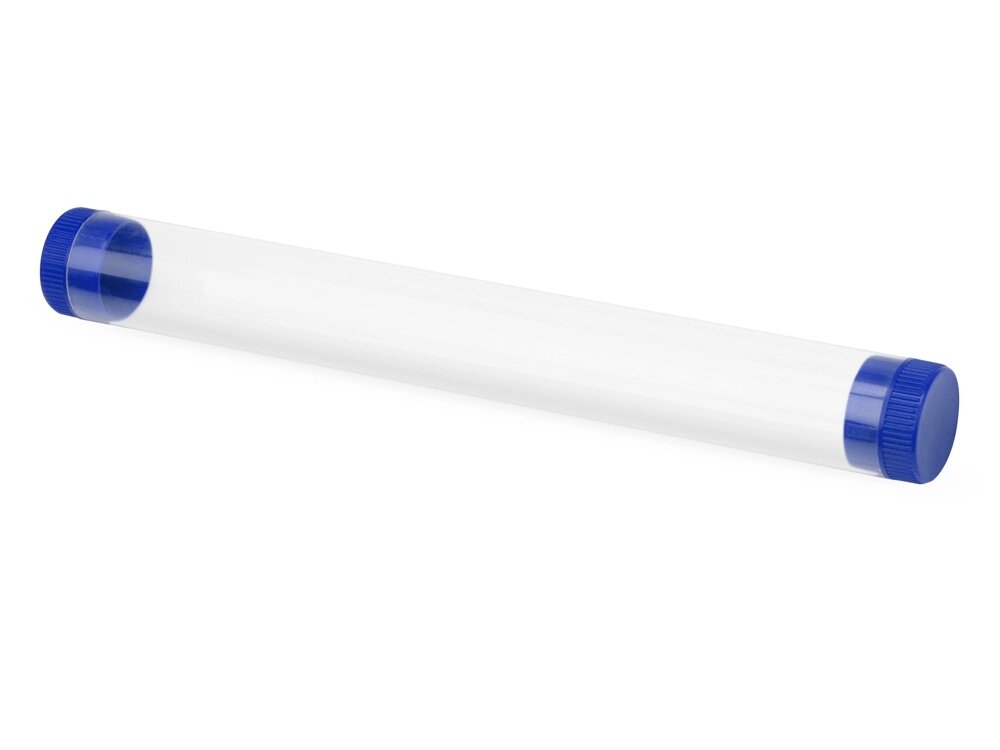 Футляр-туба пластиковый для ручки Tube 2.0, прозрачный/синий от компании ТОО VEER Company Group / Одежда и сувениры с логотипом - фото 1