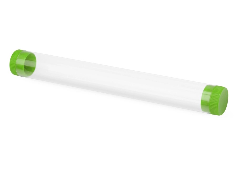 Футляр-туба пластиковый для ручки Tube 2.0, прозрачный/зеленое яблоко от компании ТОО VEER Company Group / Одежда и сувениры с логотипом - фото 1