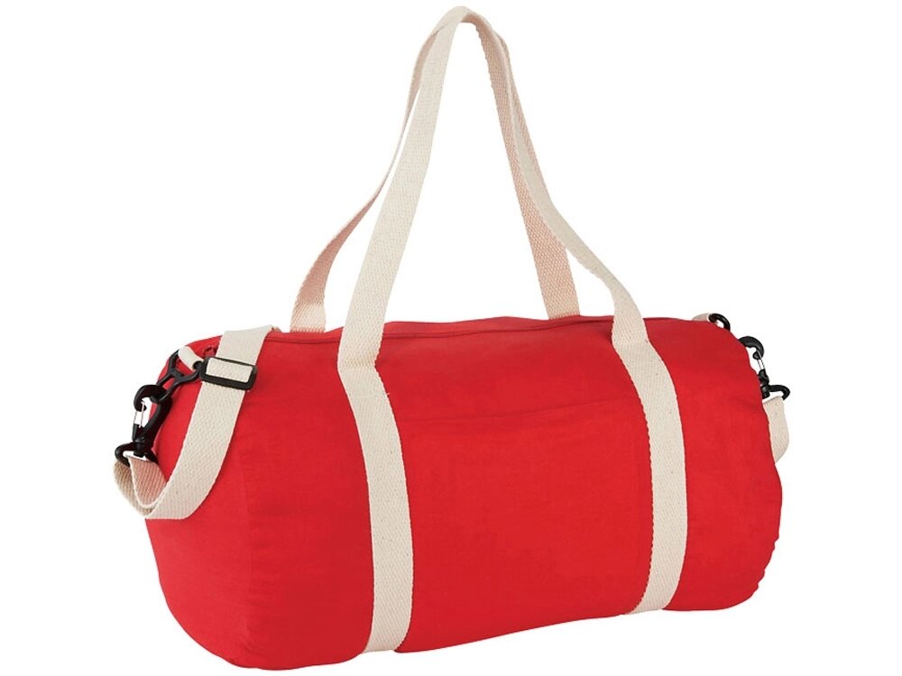 Хлопковая сумка Barrel Duffel, красный/бежевый от компании ТОО VEER Company Group / Одежда и сувениры с логотипом - фото 1