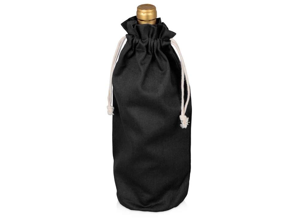 Хлопковая сумка для вина, черный от компании ТОО VEER Company Group / Одежда и сувениры с логотипом - фото 1