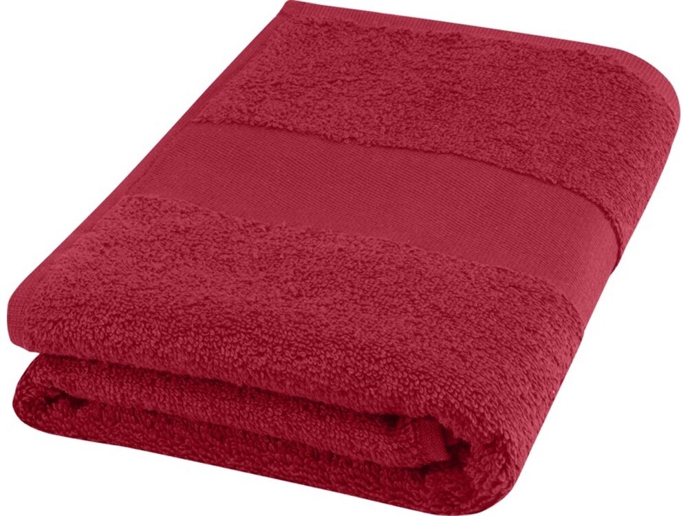 Хлопковое полотенце для ванной Charlotte 50x100 см с плотностью 450 г/м2, красный от компании ТОО VEER Company Group / Одежда и сувениры с логотипом - фото 1
