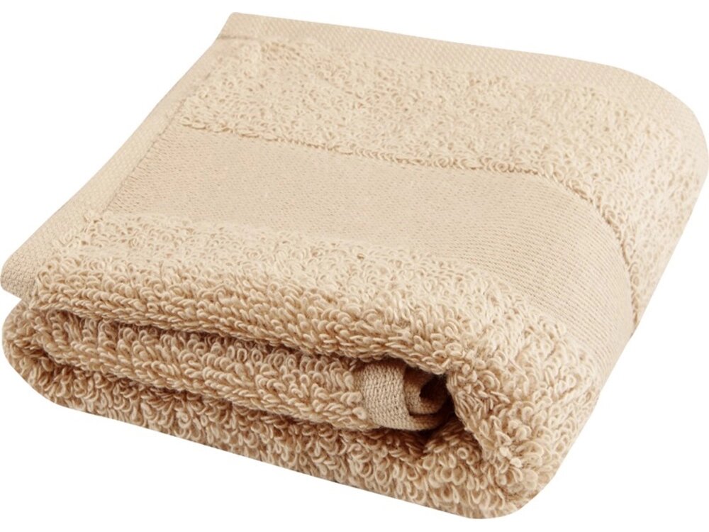 Хлопковое полотенце для ванной Sophia 30x50 см плотностью 450 г/м2, бежевый от компании ТОО VEER Company Group / Одежда и сувениры с логотипом - фото 1