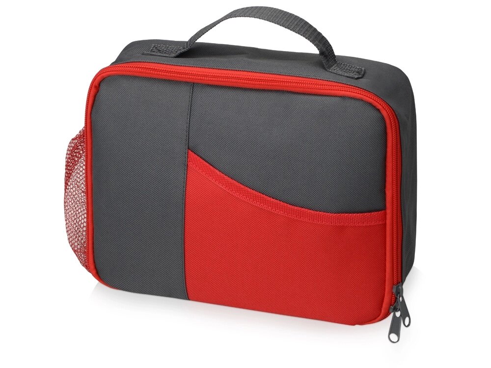 Изотермическая сумка-холодильник Breeze для ланч-бокса, серый/красный от компании ТОО VEER Company Group / Одежда и сувениры с логотипом - фото 1