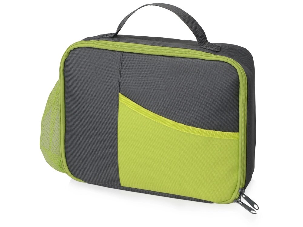 Изотермическая сумка-холодильник Breeze для ланч-бокса, серый/зел яблоко от компании ТОО VEER Company Group / Одежда и сувениры с логотипом - фото 1