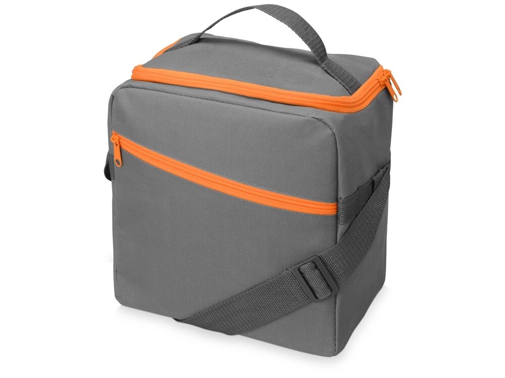 Изотермическая сумка-холодильник Classic c контрастной молнией, серый/оранжевый от компании ТОО VEER Company Group / Одежда и сувениры с логотипом - фото 1