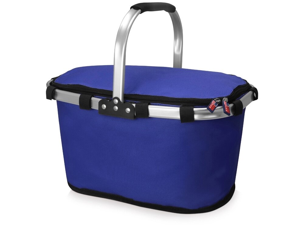 Изотермическая сумка-холодильник FROST складная с алюминиевой рамой, синий от компании ТОО VEER Company Group / Одежда и сувениры с логотипом - фото 1
