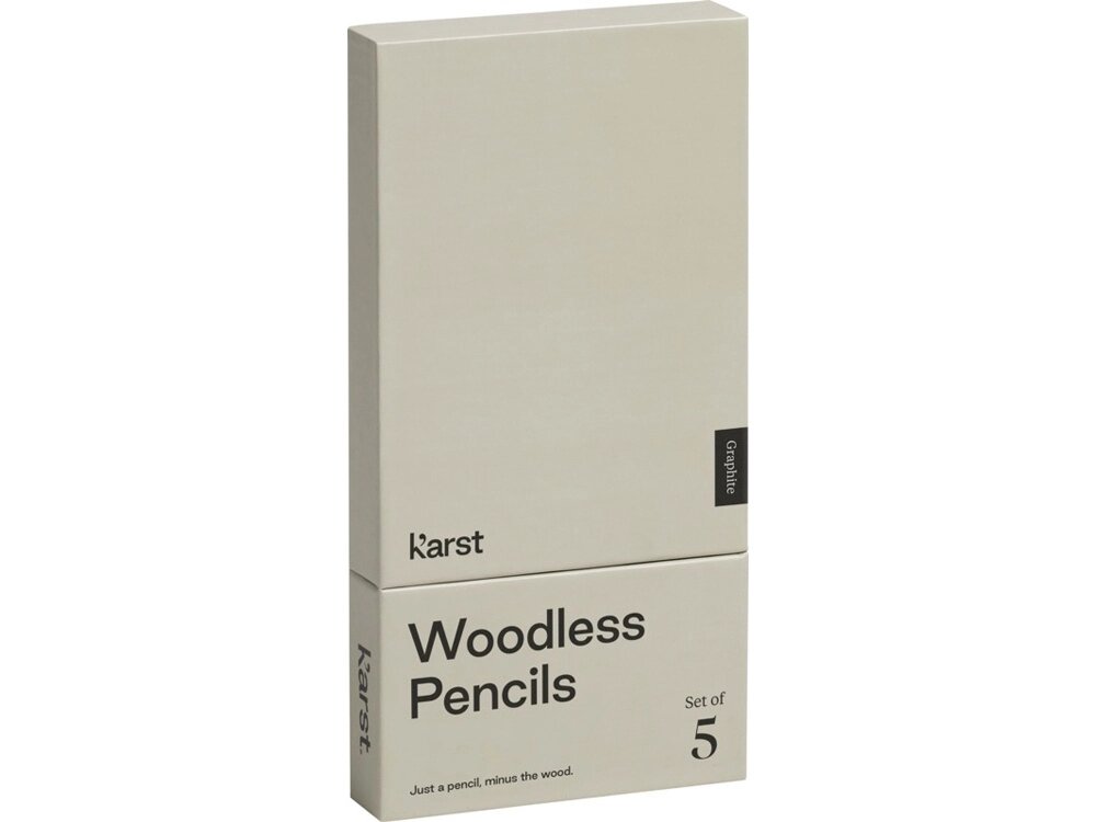 K'arst, набор из 5 графитовых карандашей 2B без дерева, серый от компании ТОО VEER Company Group / Одежда и сувениры с логотипом - фото 1