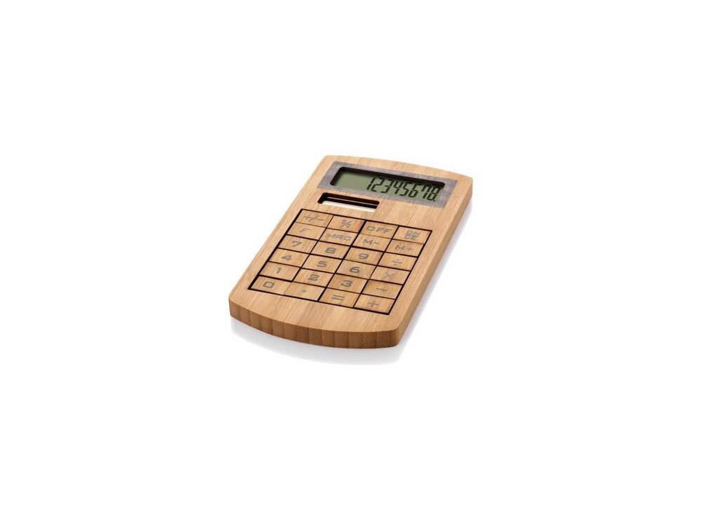 Калькулятор 8-ми разрядный Eugene, коричневый от компании ТОО VEER Company Group / Одежда и сувениры с логотипом - фото 1