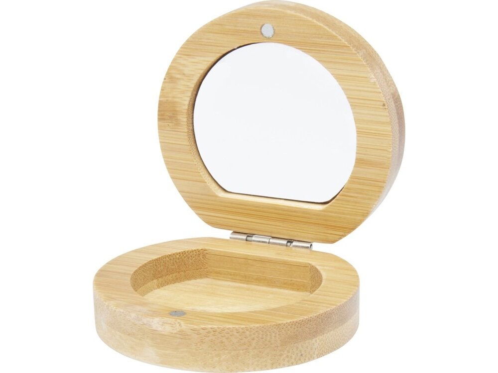 Карманное зеркало в бамбуковой раме Afrodit, natural от компании ТОО VEER Company Group / Одежда и сувениры с логотипом - фото 1