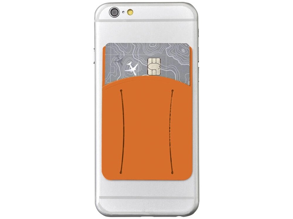 Картхолдер для телефона с отверстием для пальца, оранжевый от компании ТОО VEER Company Group / Одежда и сувениры с логотипом - фото 1
