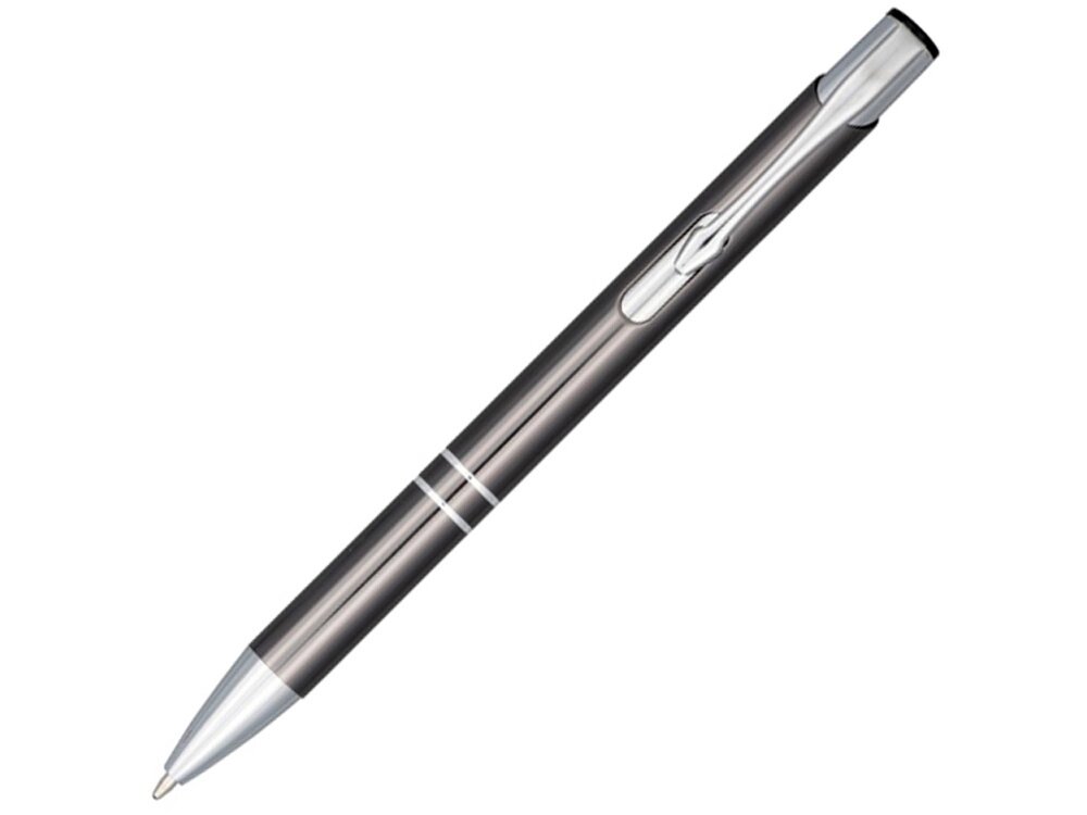 Кнопочная шариковая ручка Moneta из анодированного алюминия, черные чернила, серый от компании ТОО VEER Company Group / Одежда и сувениры с логотипом - фото 1