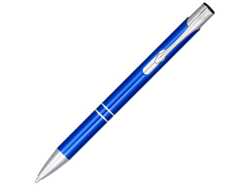 Кнопочная шариковая ручка Moneta из анодированного алюминия, синие чернила, синий от компании ТОО VEER Company Group / Одежда и сувениры с логотипом - фото 1