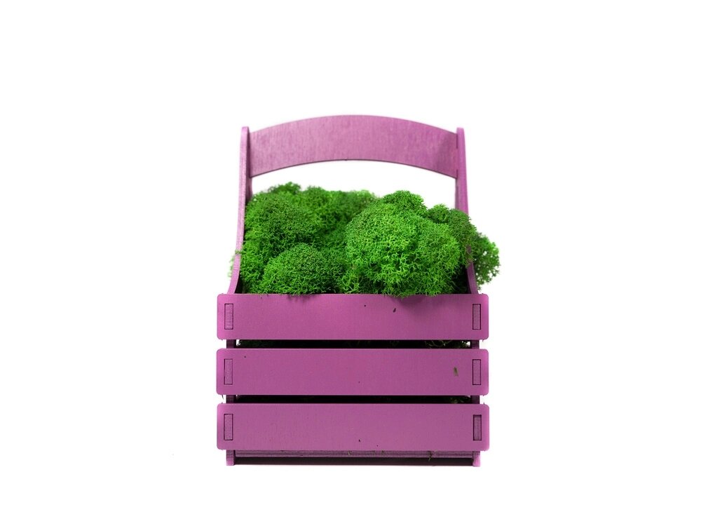 Композиция Корзинка со мхом, фиолетовый от компании ТОО VEER Company Group / Одежда и сувениры с логотипом - фото 1