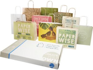 Коробка образцов пакетов из бумаги, полученной из сельскохозяйственных отходов, и крафт-бумаги - Белый