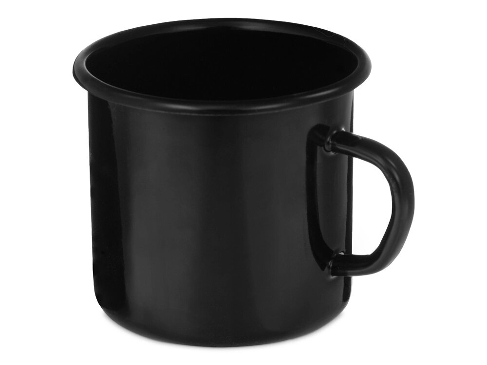 Кружка эмалированная с ободком, черная от компании ТОО VEER Company Group / Одежда и сувениры с логотипом - фото 1