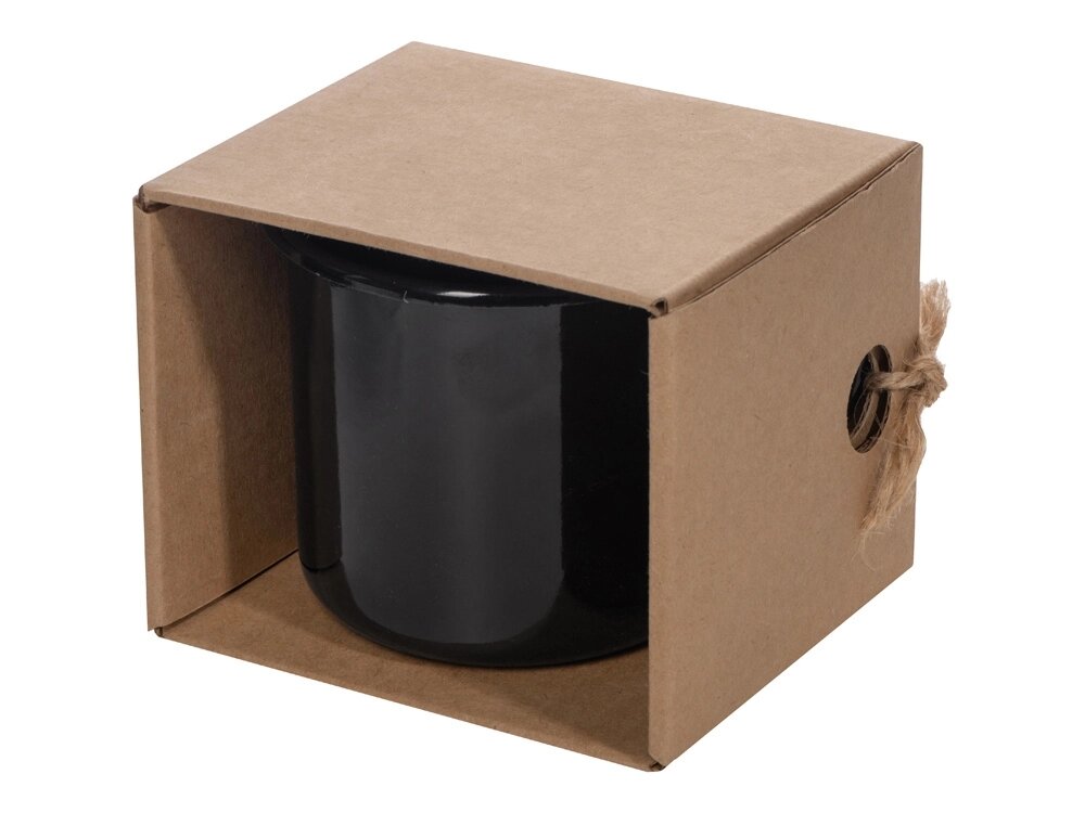 Кружка эмалированная в коробке, черный от компании ТОО VEER Company Group / Одежда и сувениры с логотипом - фото 1