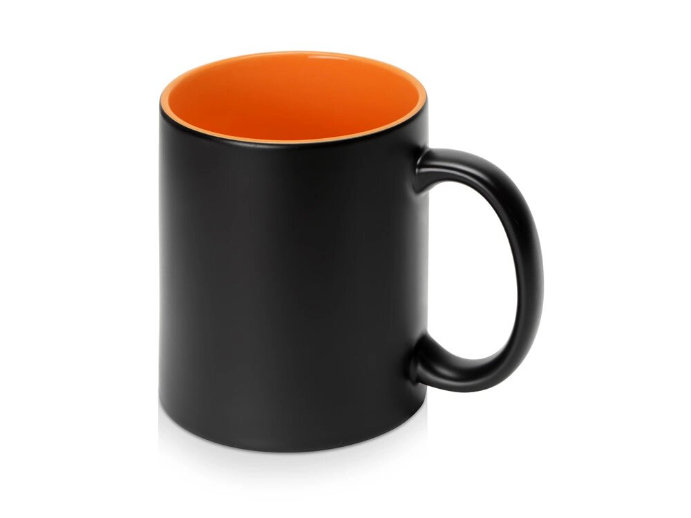 Кружка-хамелеон Surprise матовая, черный/оранжевый от компании ТОО VEER Company Group / Одежда и сувениры с логотипом - фото 1