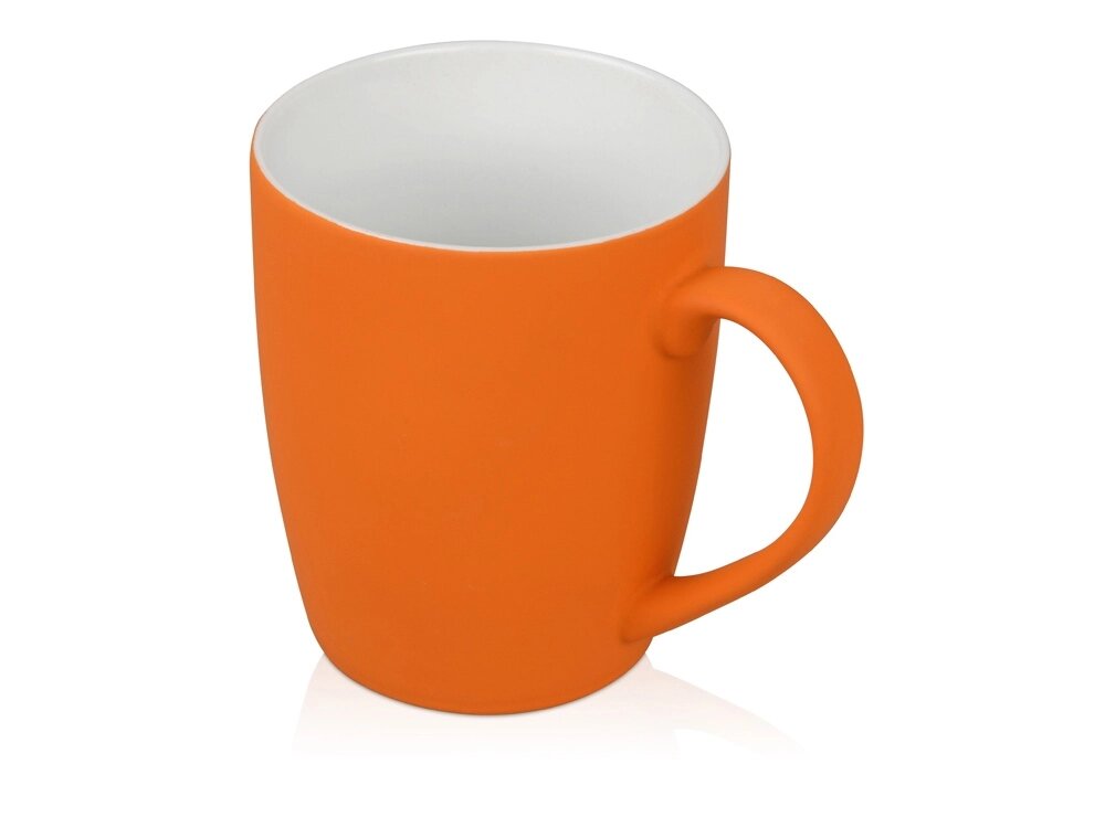 Кружка керамическая с покрытием софт тач оранжевая от компании ТОО VEER Company Group / Одежда и сувениры с логотипом - фото 1